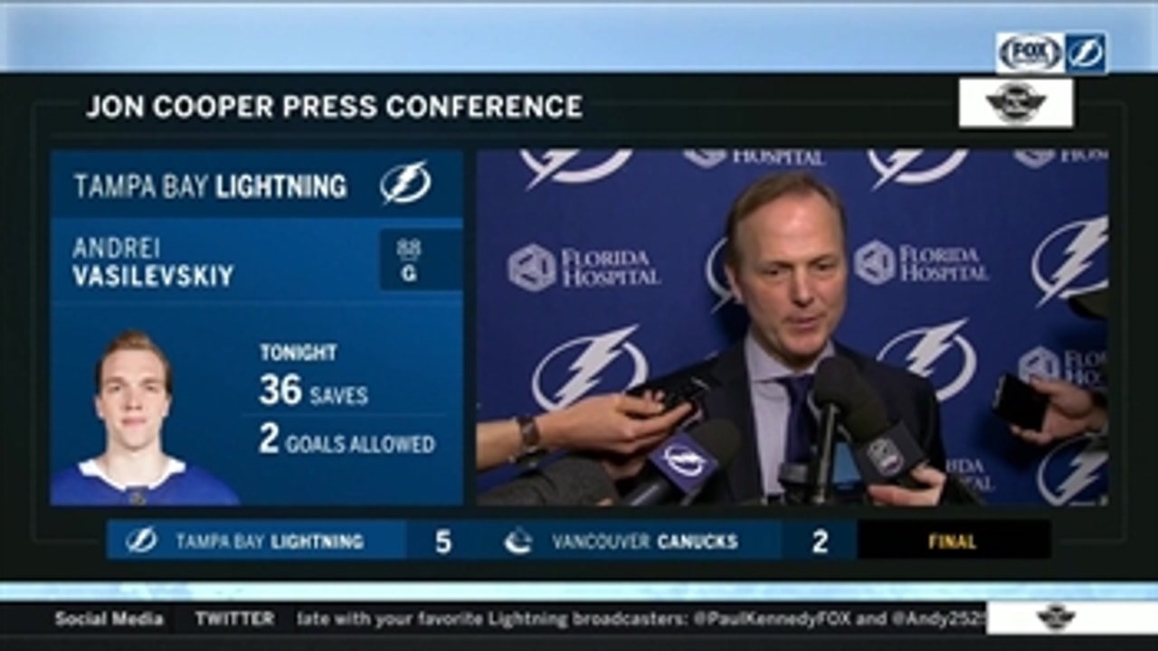 Jon Cooper discusses Lightning's heated 5-2 win over Canucks