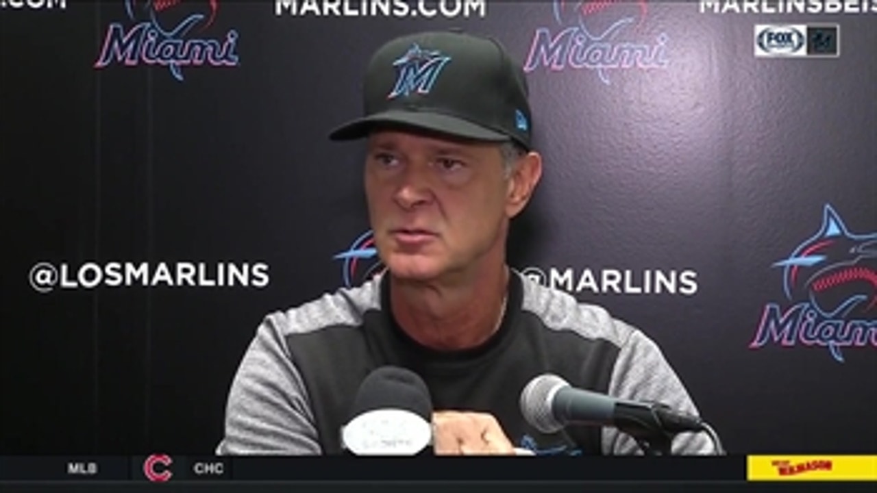 Manager Don Mattingly addresses Marlins' struggles while at bat