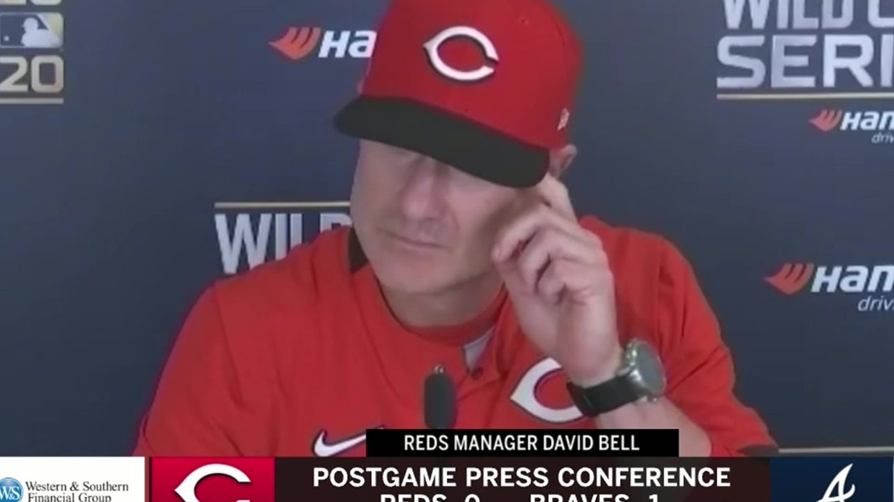 David Bell reacts to the Reds poor offensive performance in game 1