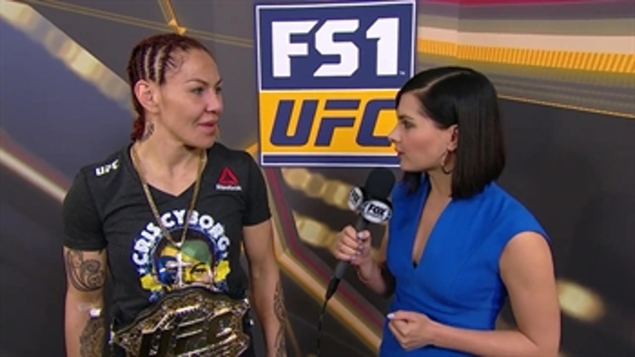 Cris Cyborg talks with Megan Olivi ' POST-FIGHT ' INTERVIEW ' UFC 222