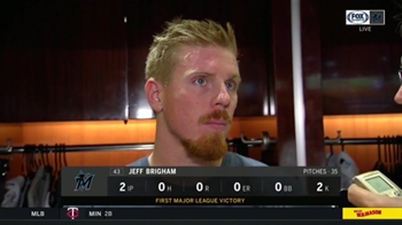 Marlins reliever Jeff Brigham on getting his first MLB win