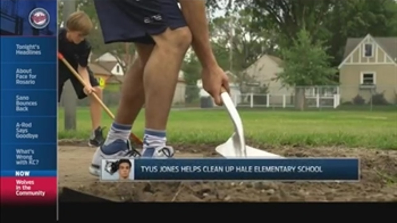 Tyus Jones, Timberwolves help clean up at local elementary school