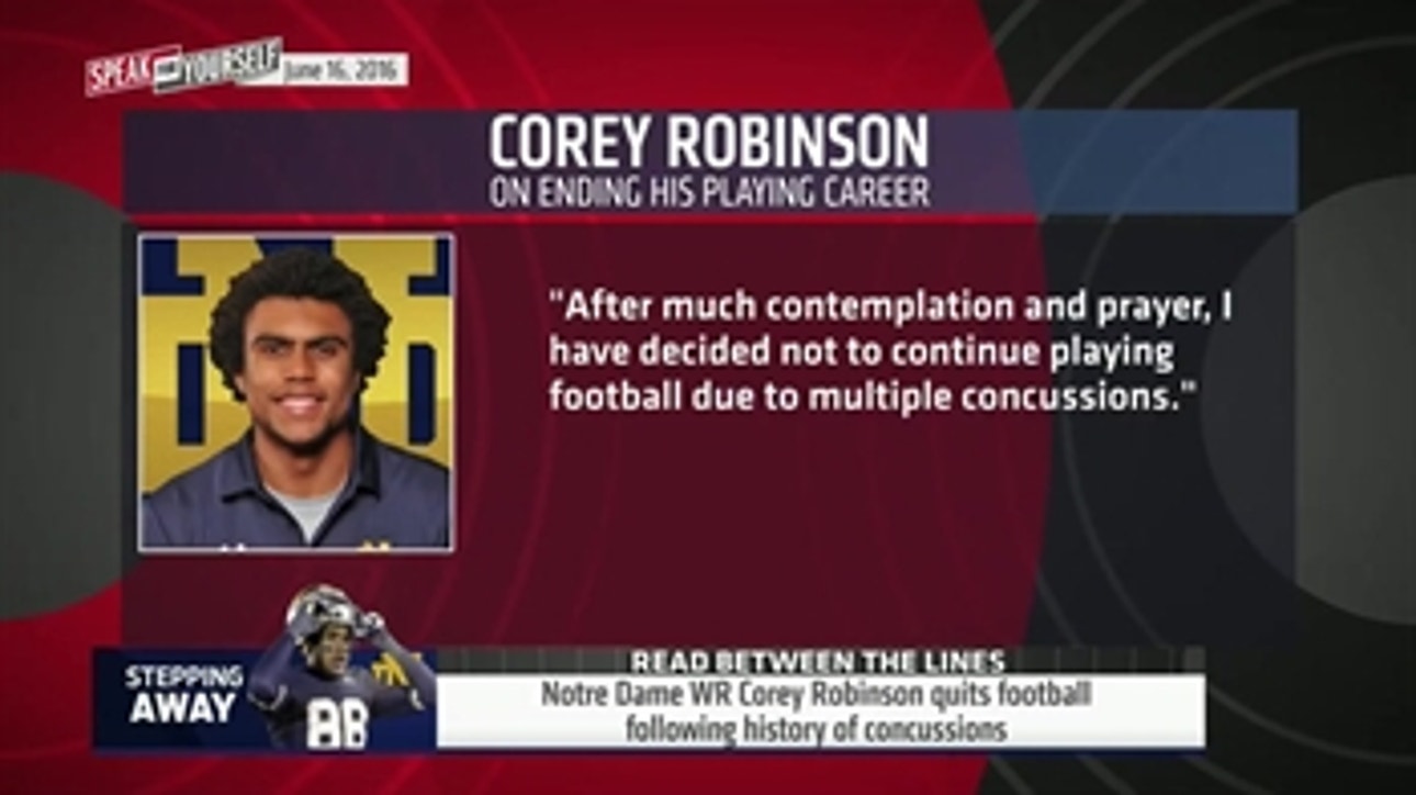 Notre Dame player steps away from football because of concussions - 'Speak for Yourself'