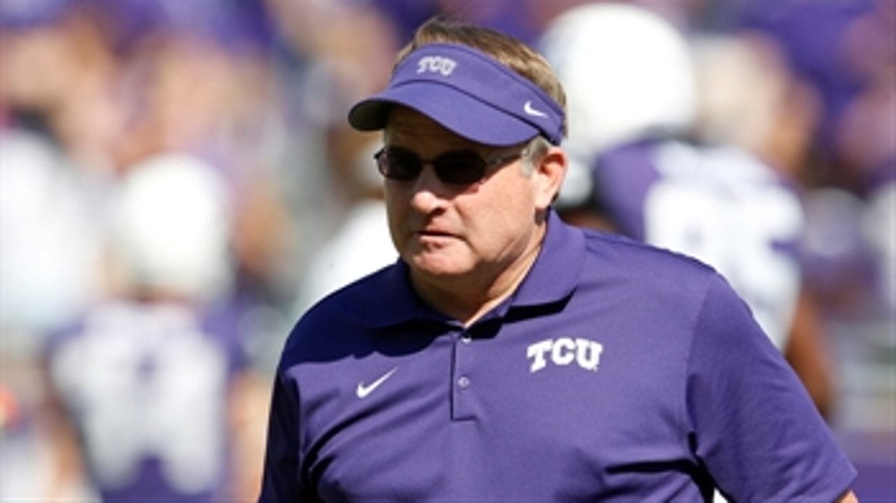 Gary Patterson reacts after blowout win