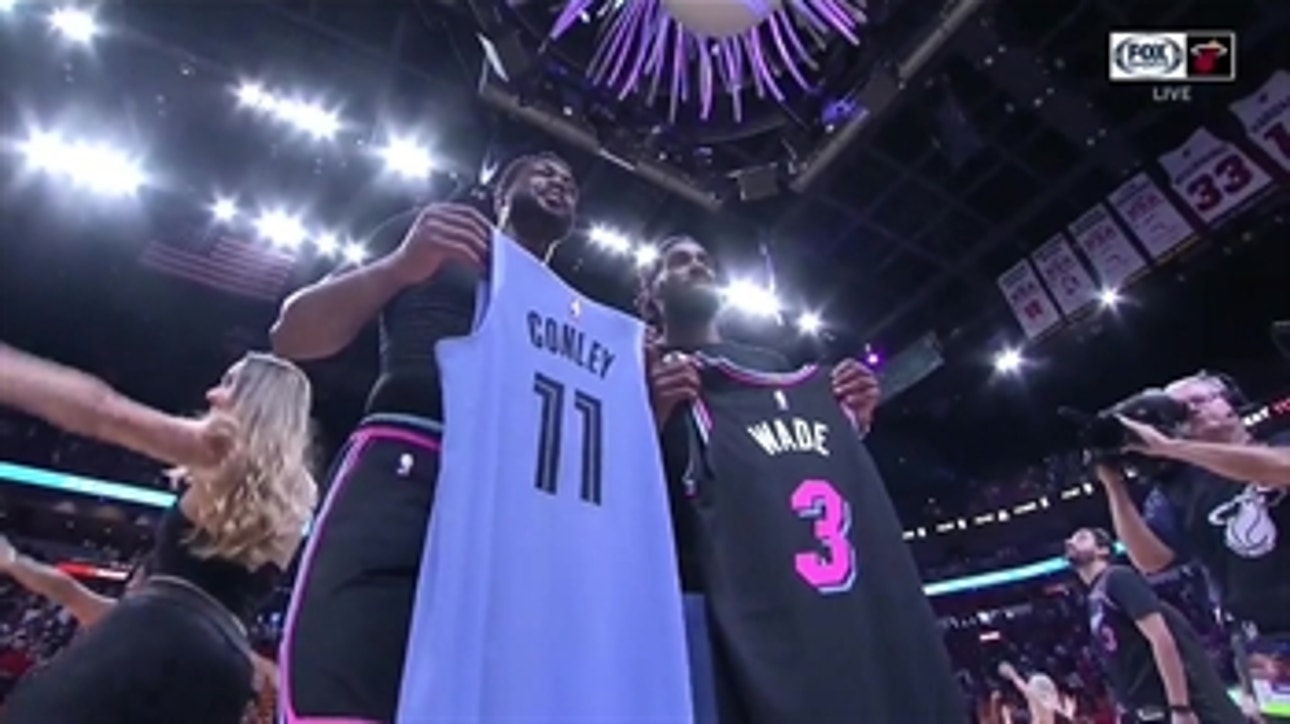 One Last Dance: Dwyane Wade, Mike Conley swap jerseys after Heat top Grizzlies