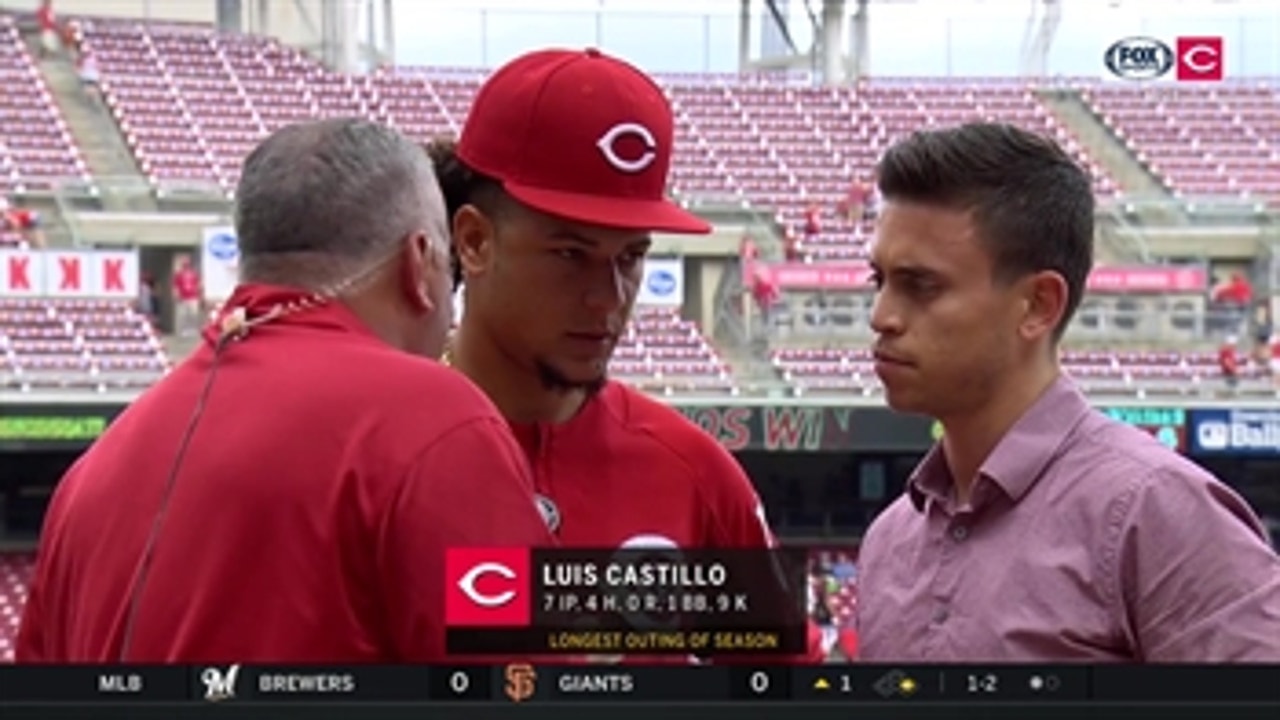 Luis Castillo after pitching seven shut out innings