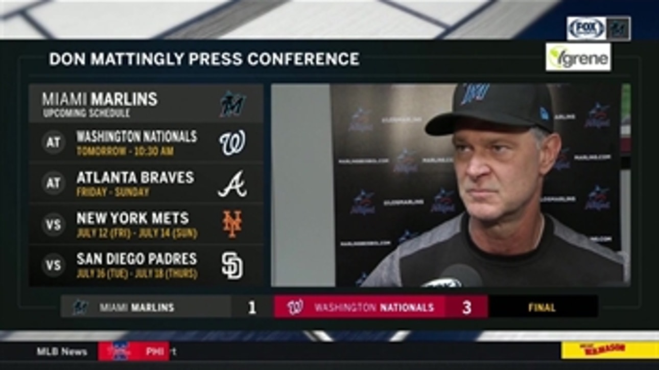 Don Mattingly on Sandy Alcantara’s consistency, Miami's loss to Nats