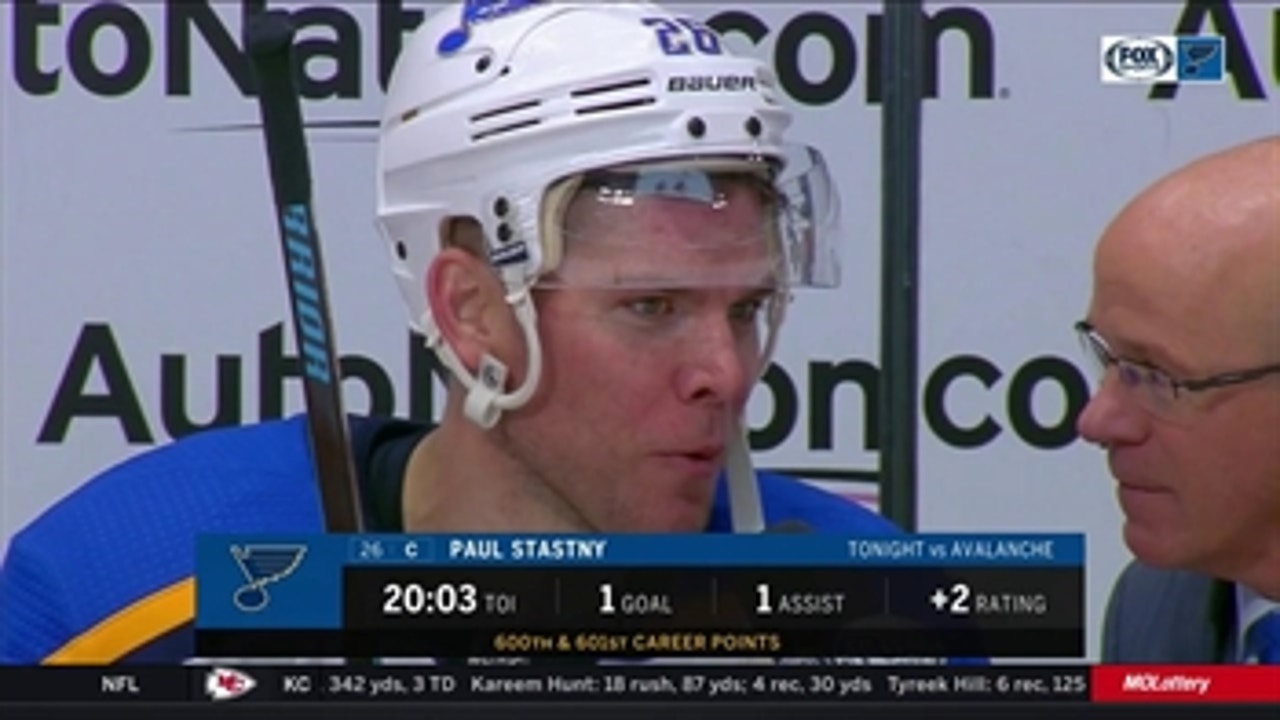 Paul Stastny on picking up his 600th point in Colorado