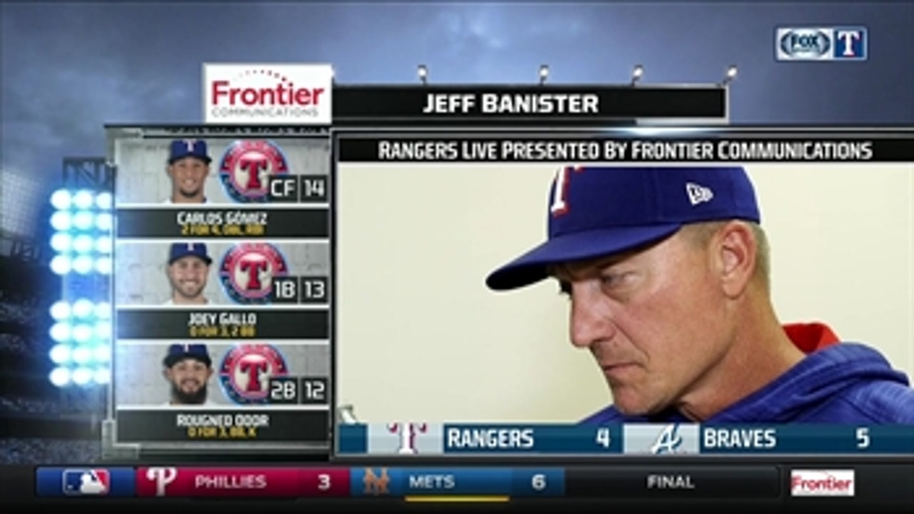 Jeff Banister on Cole's start in tough 5-4 loss to Braves