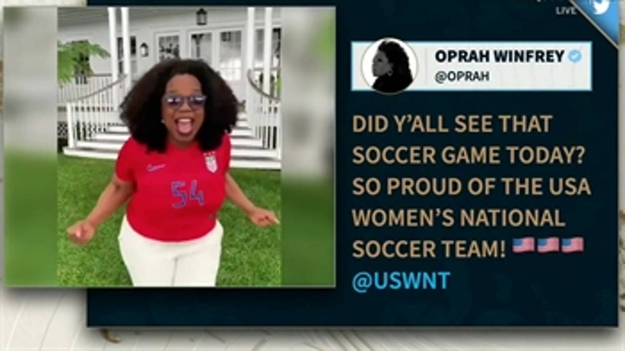 Check out how hyped Oprah was about the USWNT's win over France