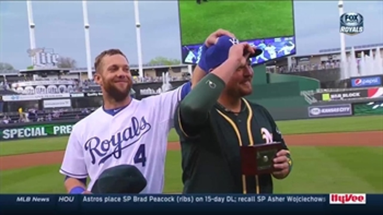 Billy Butler receives his 2014 American League championship ring