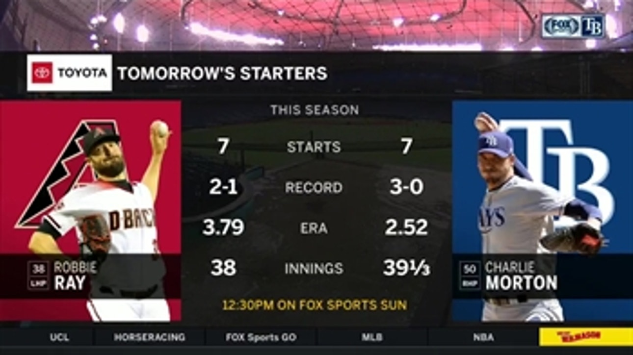 Charlie Morton takes the mound in finale vs. Diamondbacks