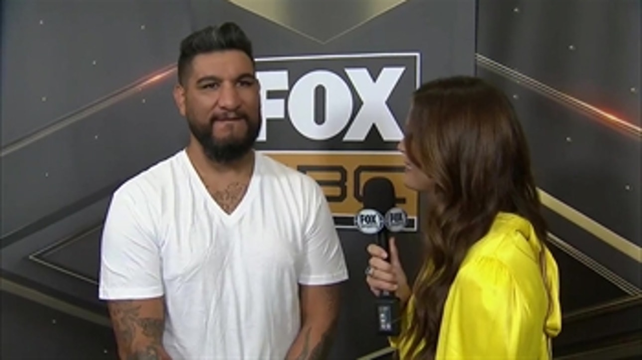 Chris Arreola talks with Heidi Androl before his press conference from Brooklyn, NY