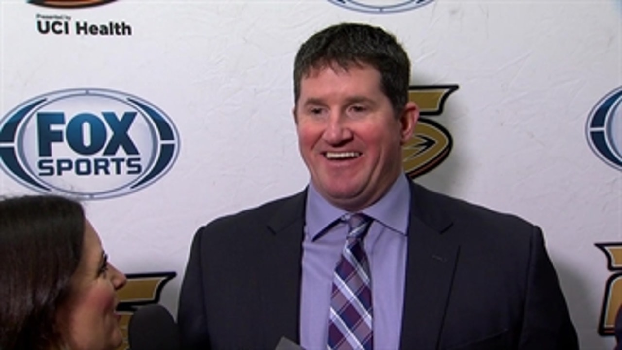 Ducks Assistant Coach Marty Wilford happy about the Ducks' performance following the win