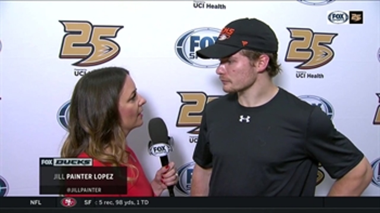 Sam Steel talks about scoring his first career NHL goal