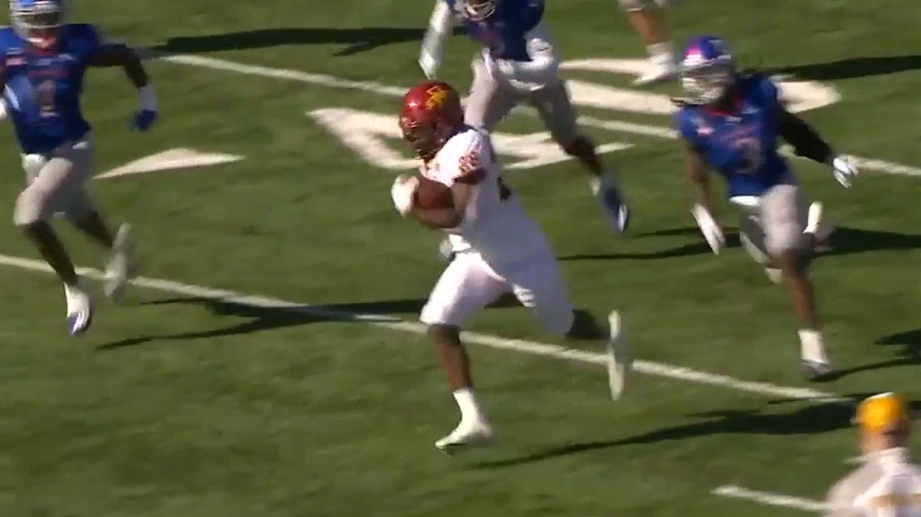 Iowa State's Breece Hall takes it to the house with a 58-yard touchdown, 45-22