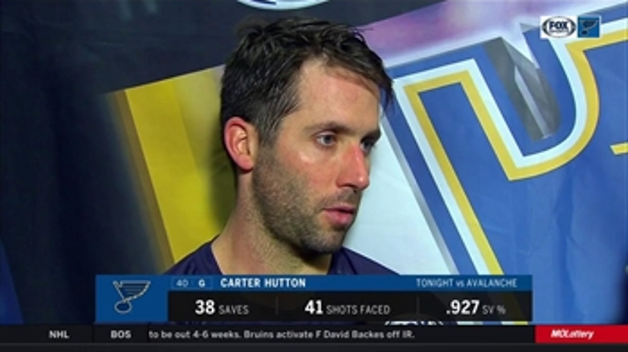 Hutton says Blues put together 'a gutsy performance' against Avalanche