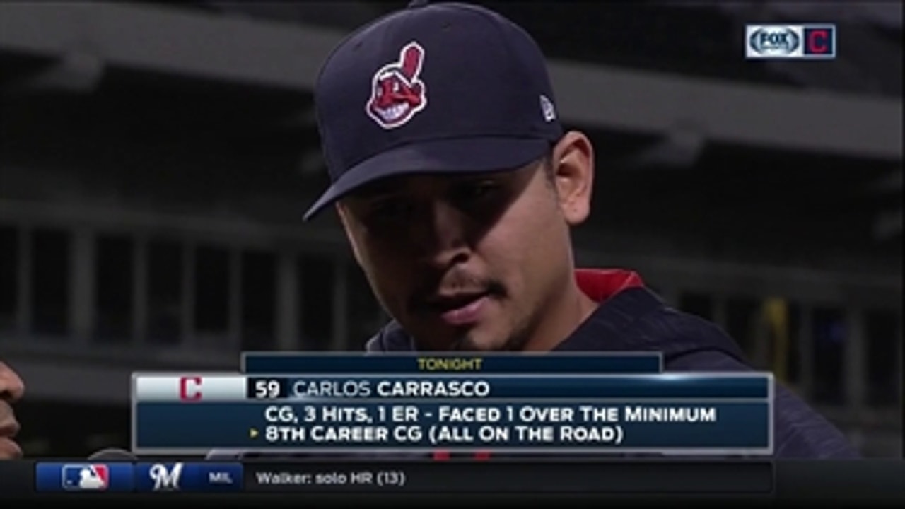 Carrasco credits Perez for calling great game & Santana for defense