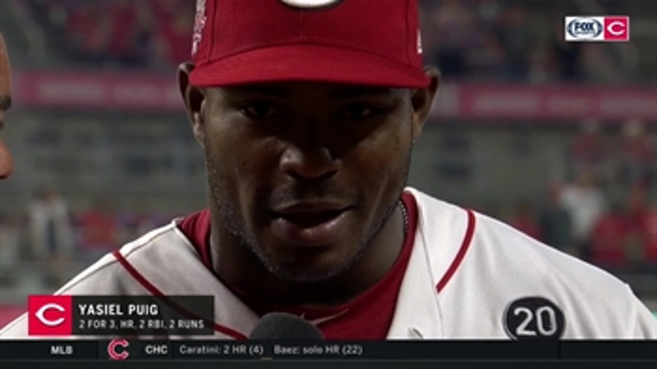 Yasiel Puig feels more comfortable at the plate when his pitchers dominate, like Sonny Gray did