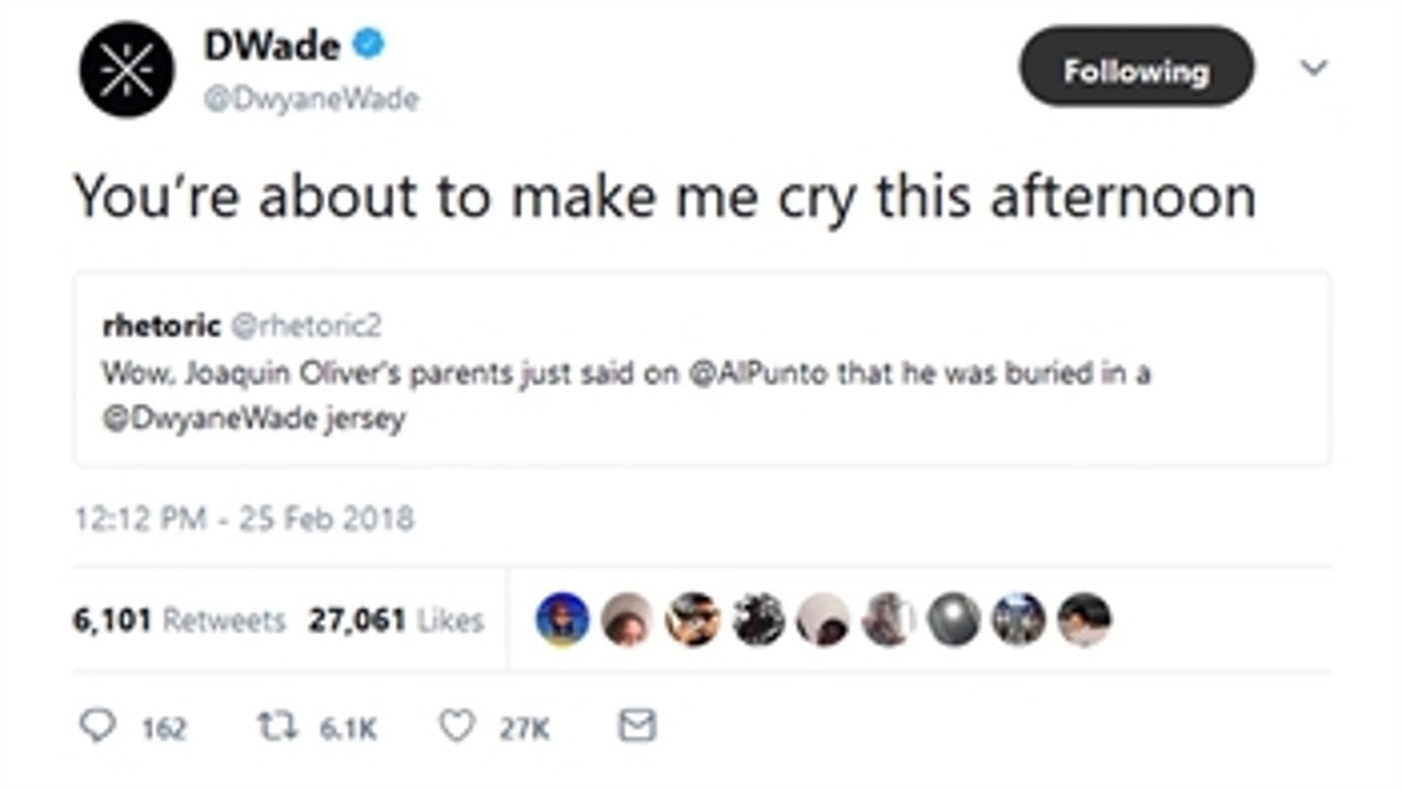 Dwyane Wade touched by Parkland victim being buried in his jersey