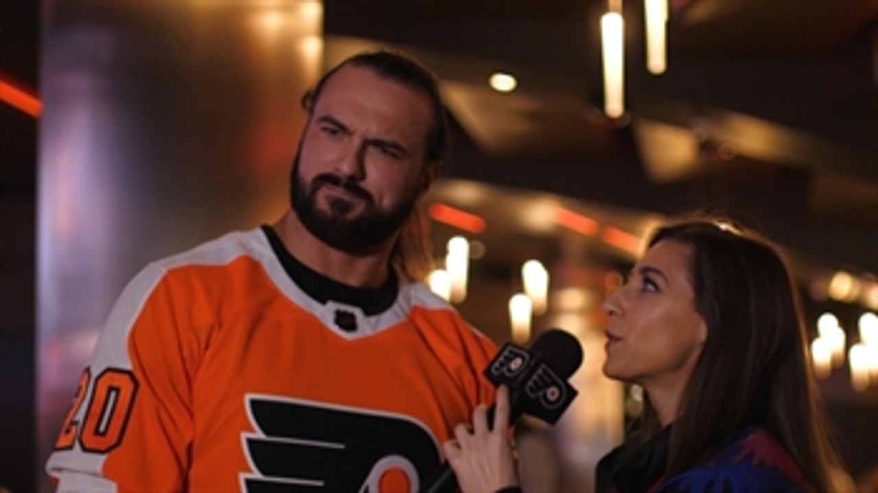 Drew McIntyre tries Philly slang before a Flyers game