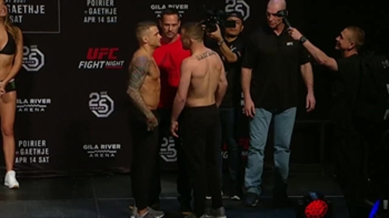 Justin Gaethje vs Dustin Poirier face-off ' WEIGH-IN ' UFC on FOX