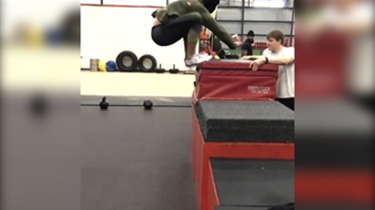 JJ Watt proves that he's pretty healthy with this impressive box jump