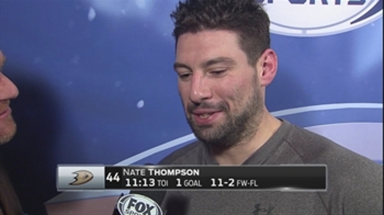 Nate Thompson netted his first goal of the season in the 8-3 win