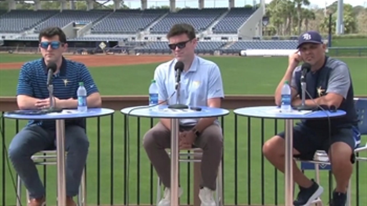 Pitchers and catchers report: Kevin Cash, Erik Neander, Chaim Bloom hold court as Rays camp opens