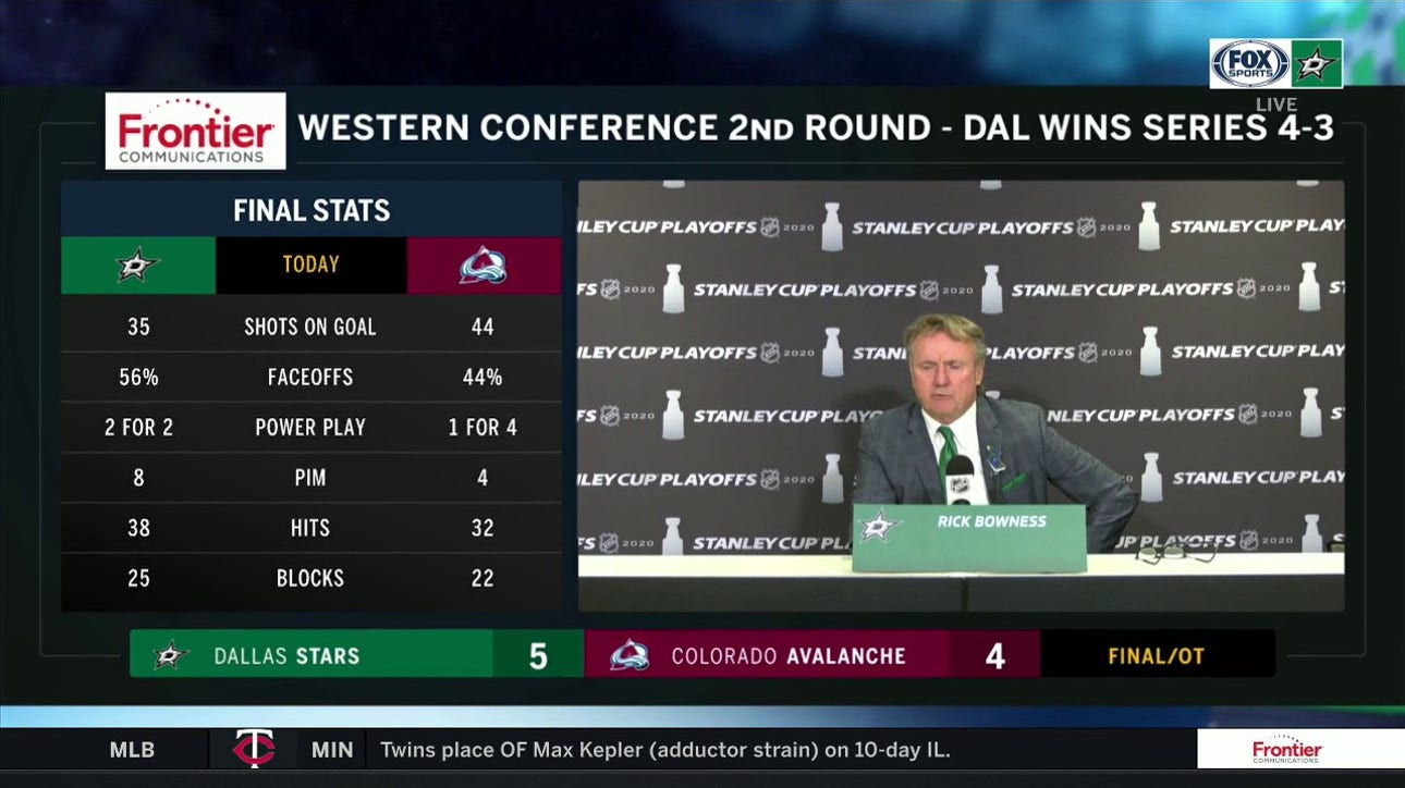 Rick Bowness Talks Stars Game 7 Win over the Avalanche