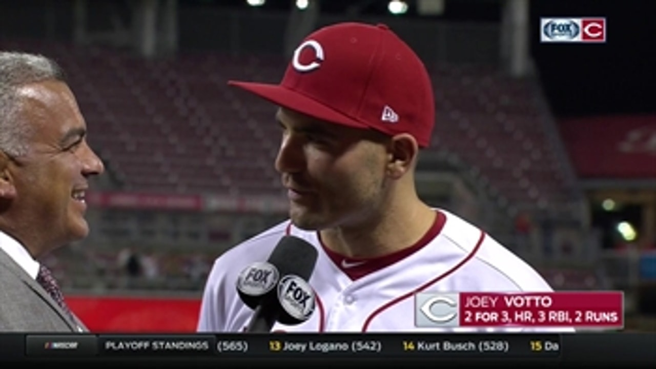 Reds' Joey Votto discusses becoming GABP's all-time home runs leader after 11-3 win over the Padres