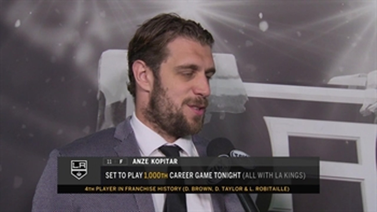 Anze Kopitar plays in his 1,000th career game