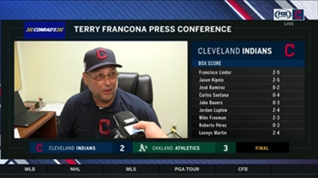 Terry Francona recaps loss to Athletics