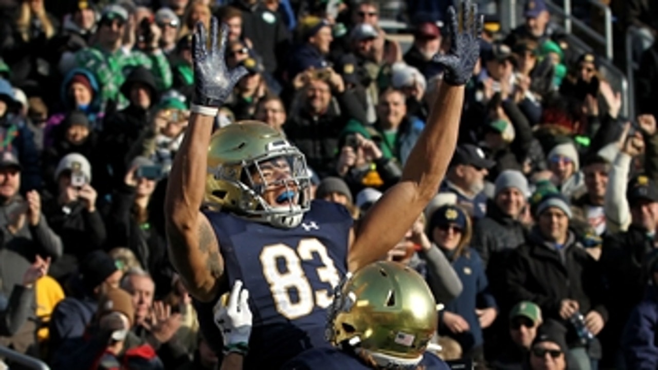 Notre Dame WR Chase Claypool with a highlight reel touchdown catch