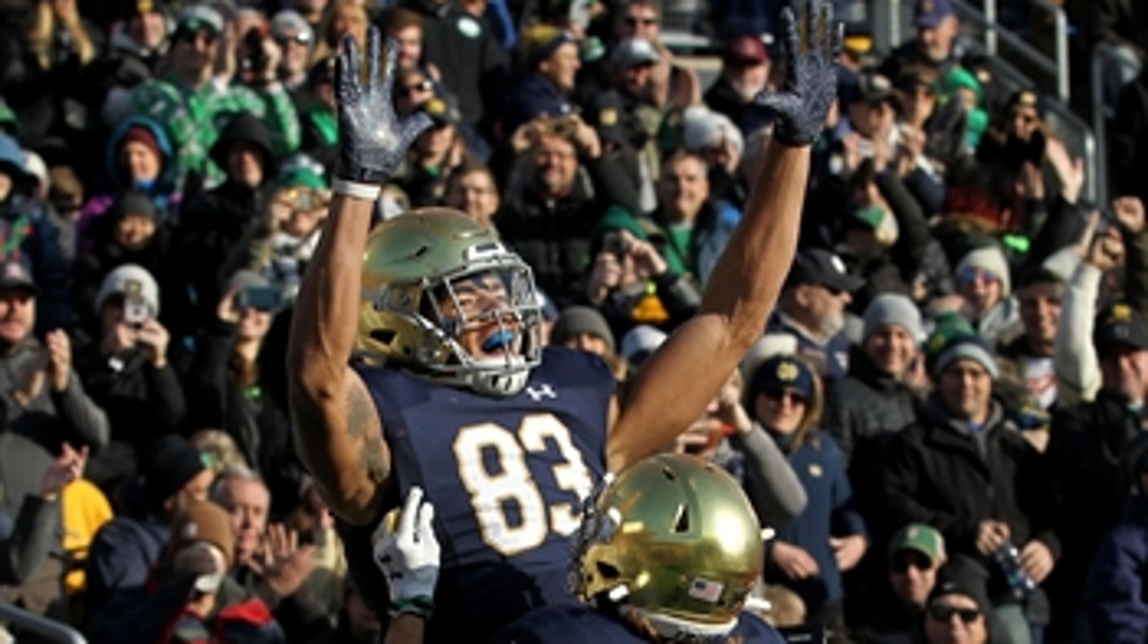 Notre Dame WR Chase Claypool with a highlight reel touchdown catch