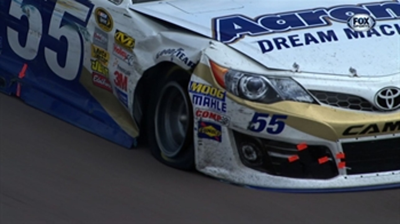 CUP: Brian Vickers Wrecks Taking Lucky Dog - Phoenix 2014