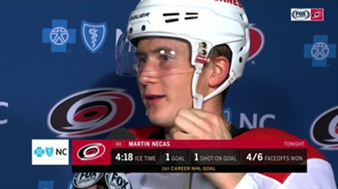 Hurricanes' Martin Necas on first NHL goal: 'It's a great moment. I feel really good about it'