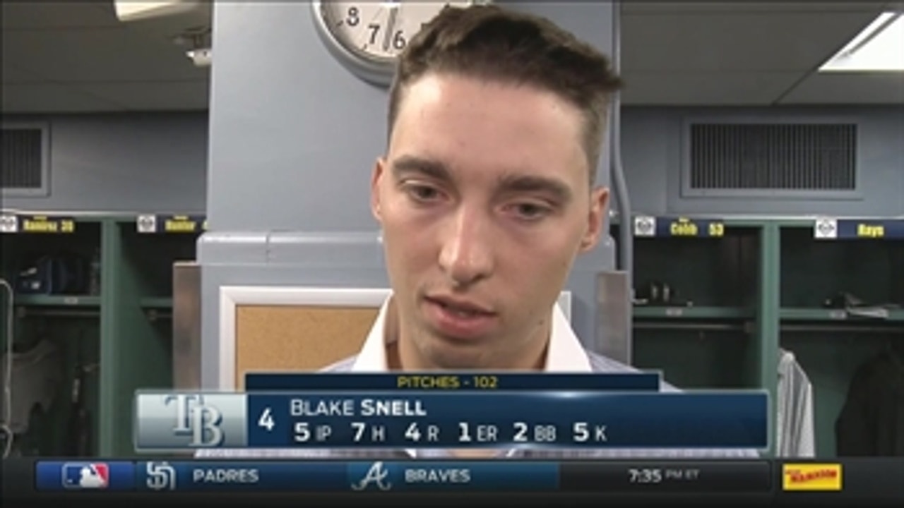 Rays' Blake Snell says he needs to do a better job attacking the zone