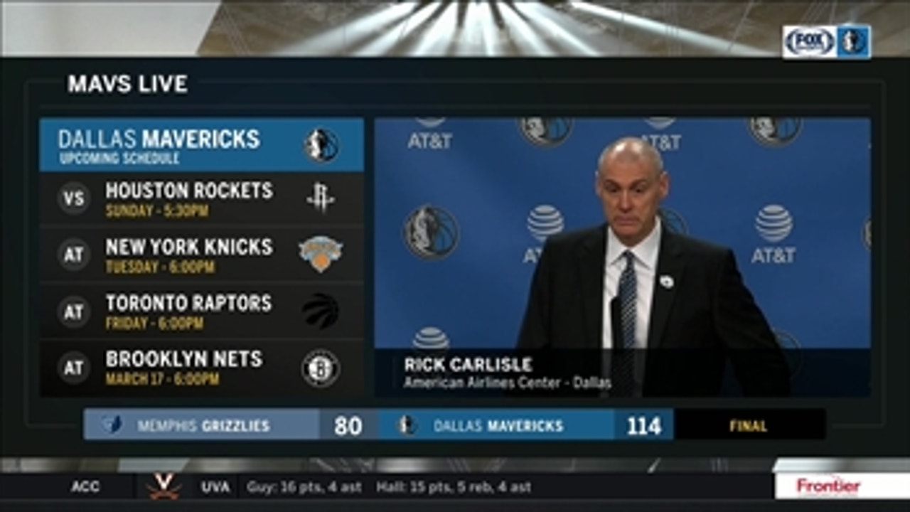 Rick Carlisle on Powell's energy, Mavs win over Memphis