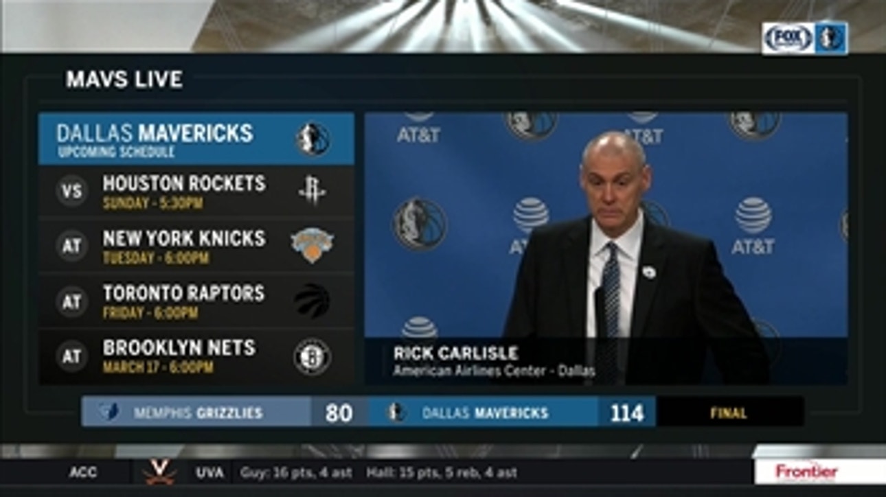 Rick Carlisle on Powell's energy, Mavs win over Memphis