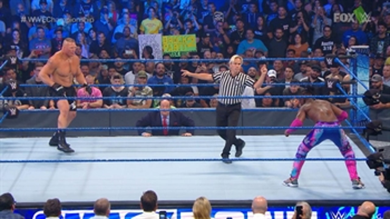 Brock Lesnar beats Kofi Kingston in 10 seconds for WWE title, then runs from Cain Velasquez