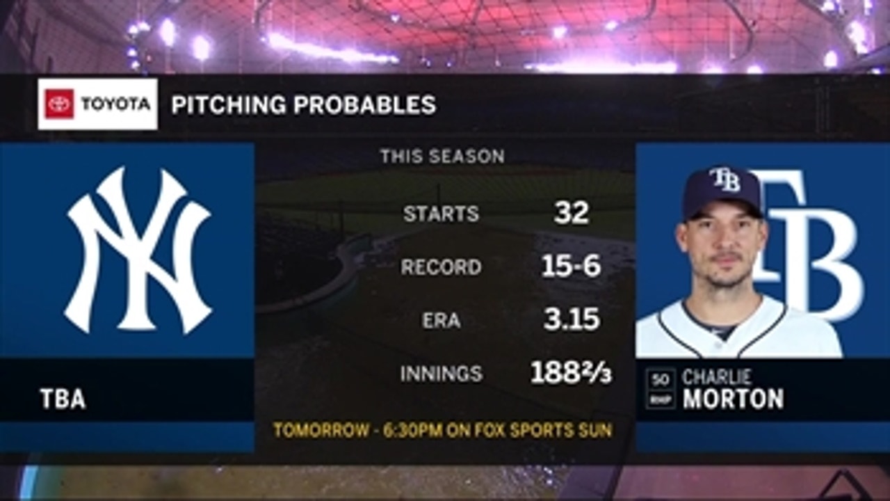 Charlie Morton makes final start of regular season as Rays look to sweep Yankees