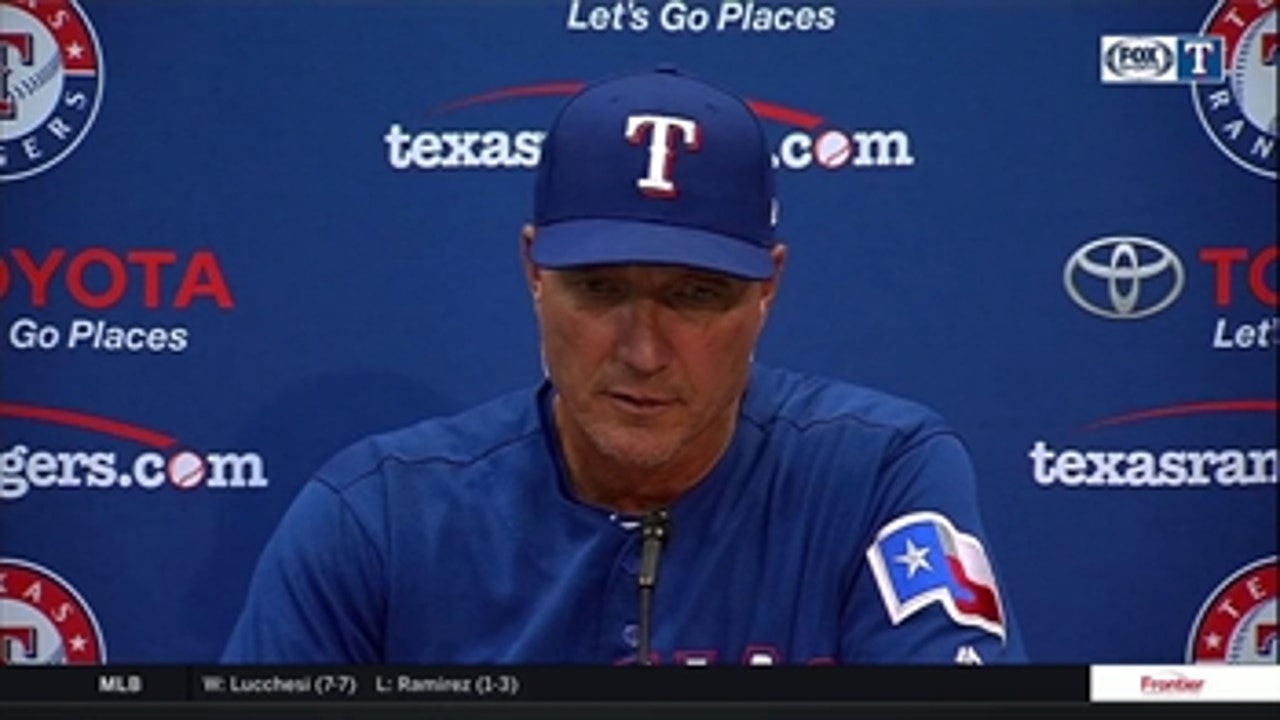 Jeff Banister on Mike Minor facing a tough Dodgers Lineup in loss