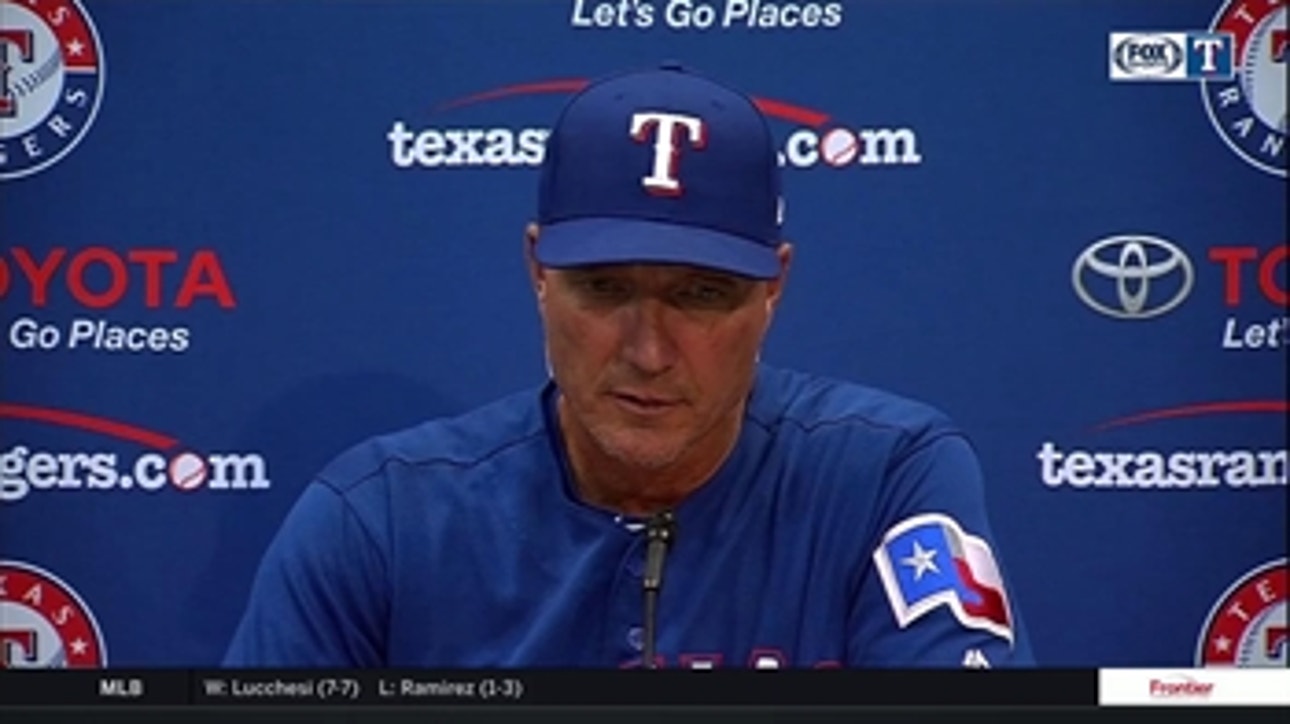 Jeff Banister on Mike Minor facing a tough Dodgers Lineup in loss