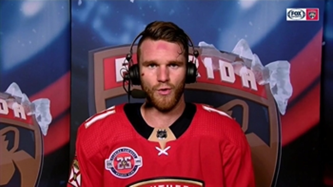 Jonathan Huberdeau on playing alongside Aleksander Barkov