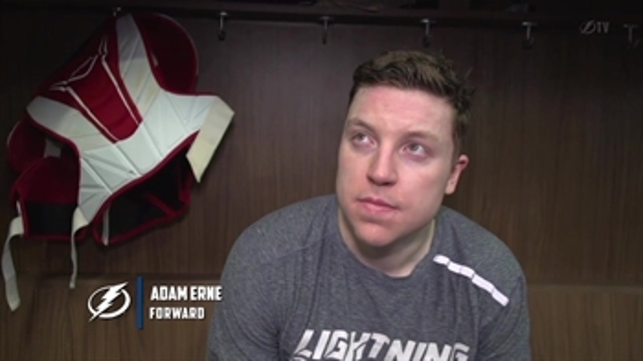 Adam Erne on how Lightning players earn playing time, next 2 weeks in Florida