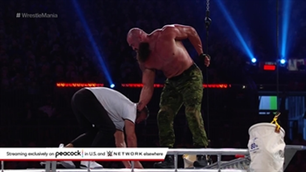 Braun Strowman launches Shane McMahon off the Steel Cage: WrestleMania 37 – Night 1 (WWE Network Exclusive)