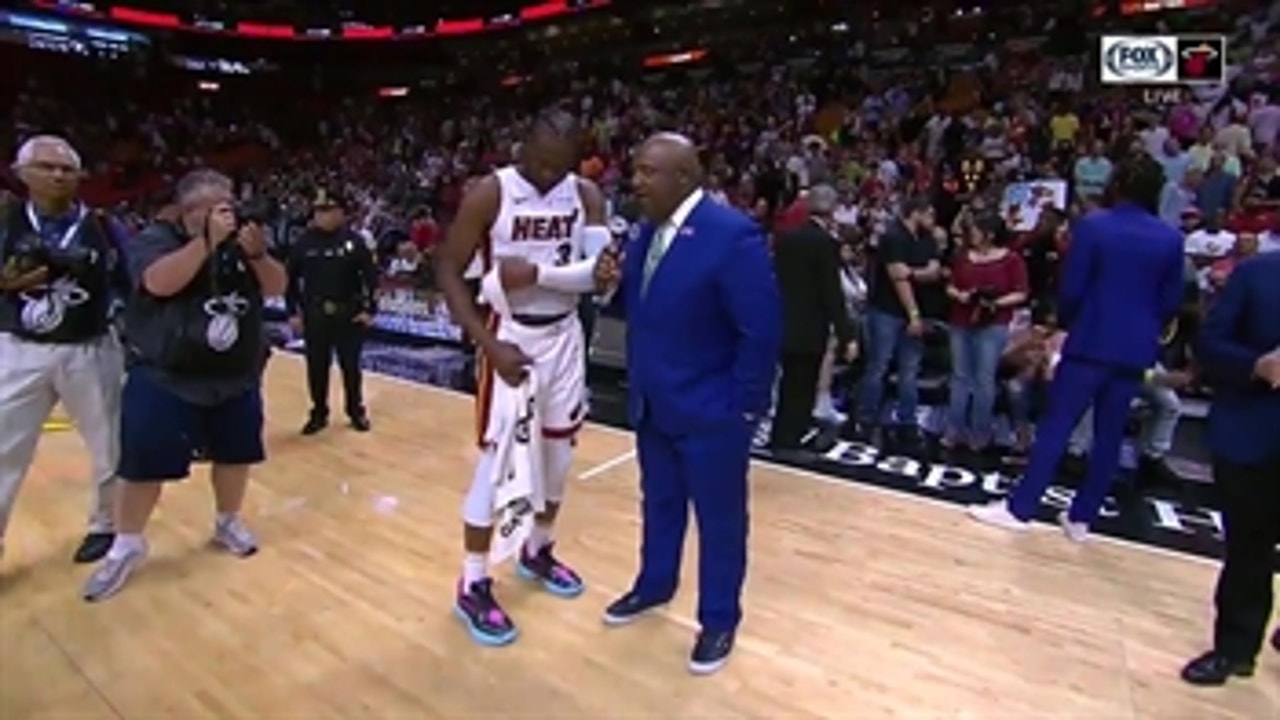 Dwyane Wade talks about Heat's defense in win over Hornets
