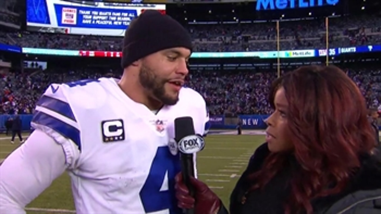 Dak Prescott tells Pam Oliver the Cowboys' win shows the character of their team