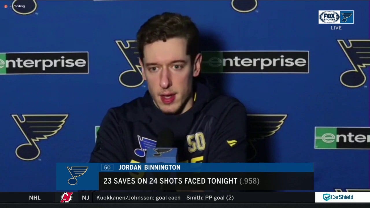 Binnington: 'We came out hard and had the right mindset' in win over Ducks